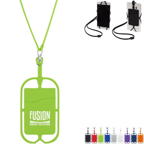 Silicone Lanyard w/ Phone Holder & Wallet