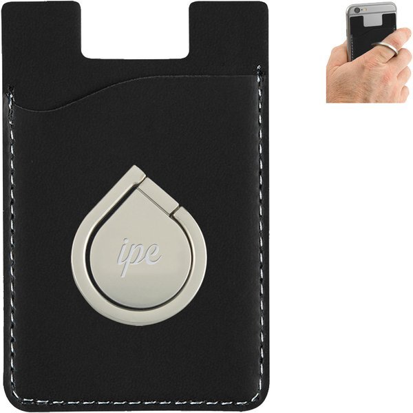 Aluminum Phone Ring & Stand with Phone Wallet