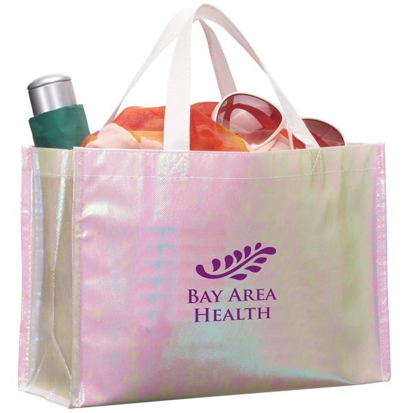 Iridescent Non-Woven Shopper Tote
