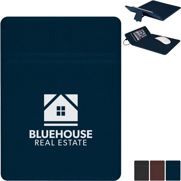 Wireless Charging Mouse Pad w/ Phone Stand