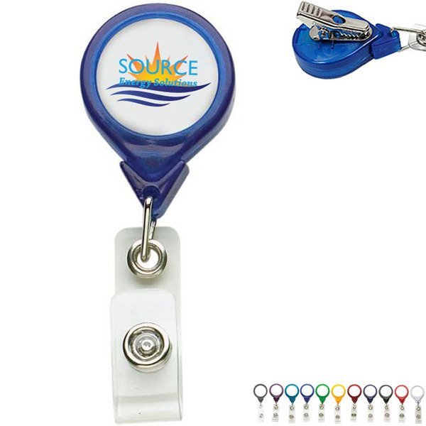 Premium Round Badgeholder, Alligator Clip
