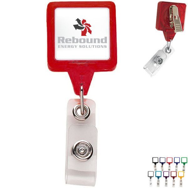 Premium Square Badgeholder, Alligator Clip