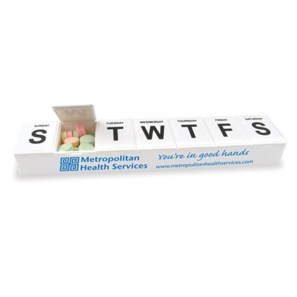 Supersize Jumbo Capacity Weekly Strip Pillbox, 11-1/8"