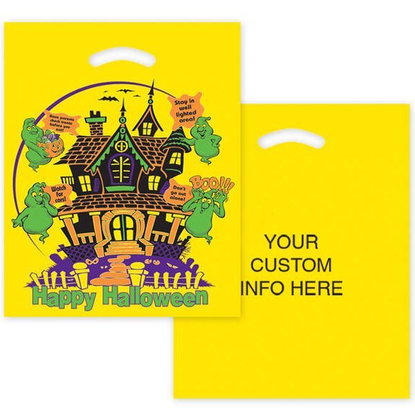 Halloween  Haunted House Plastic Bag, 12" x 15"