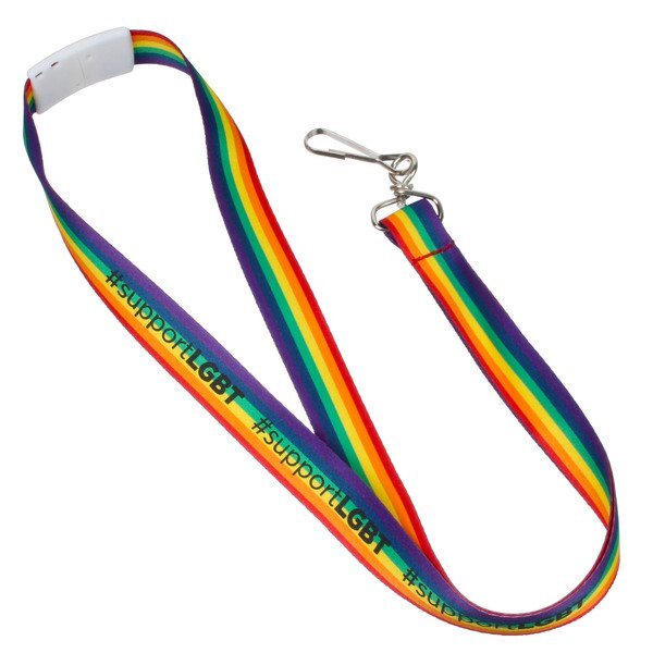 Rainbow Pride Lanyard, 3/4"