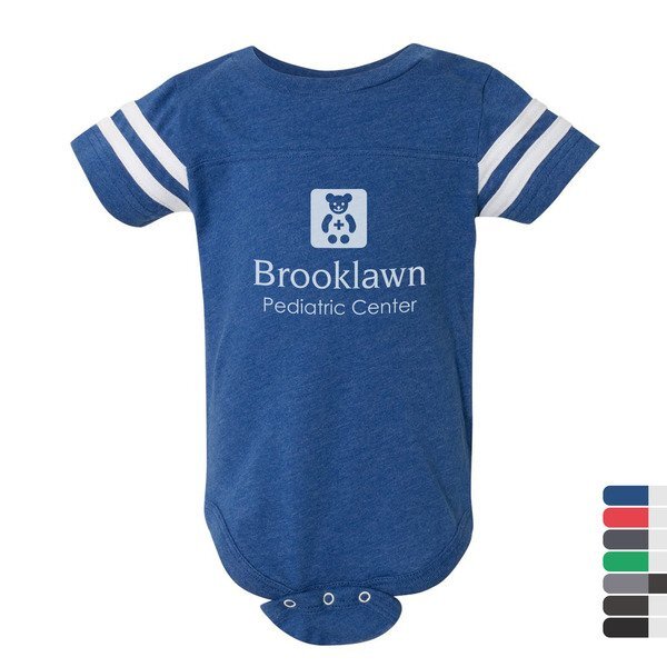 Rabbit Skins® Combed Ringspun Cotton Infant Football Fine Jersey Bodysuit