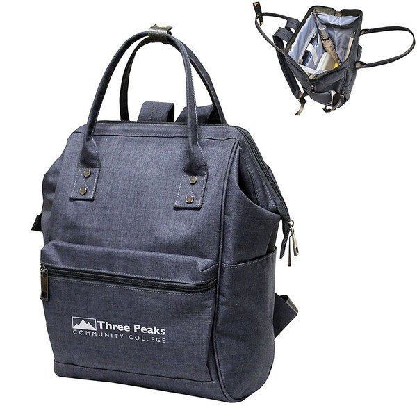 Heathered Polycanvas Tote Backpack