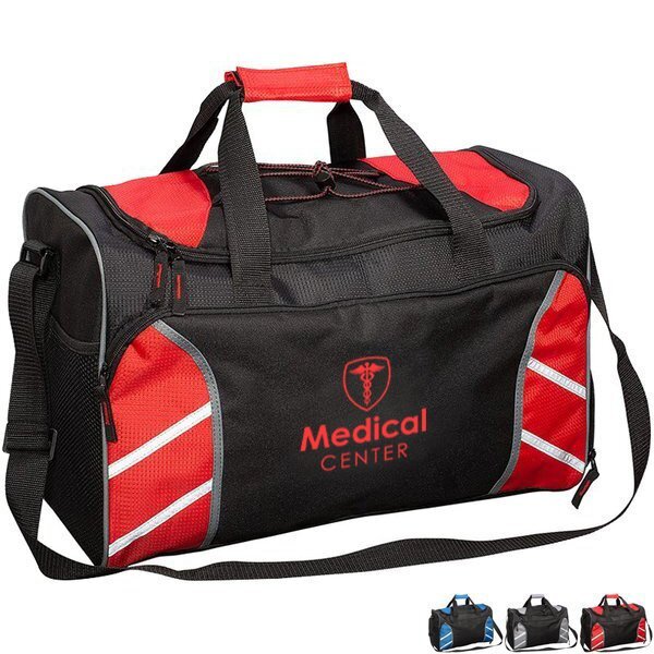 Reflective Stripes Polyester Sports Duffel Bag