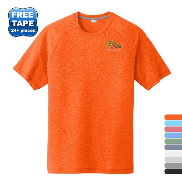 SportTek® PosiCharge® Men's Triblend Wicking Raglan Tee