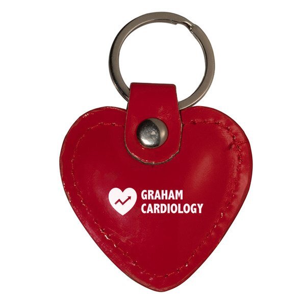 Red Leather Heart Keychain