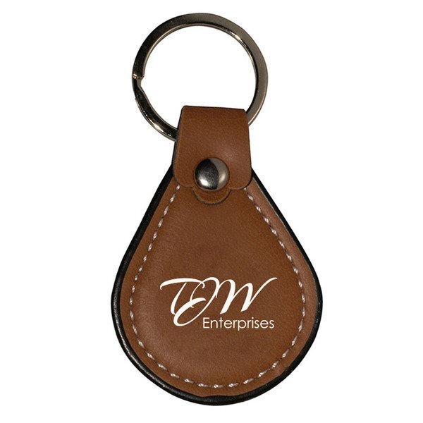 Leather Teardrop Keychain