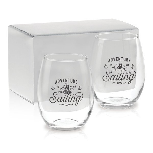 Stemless White Wine Gift Set, 15 oz.