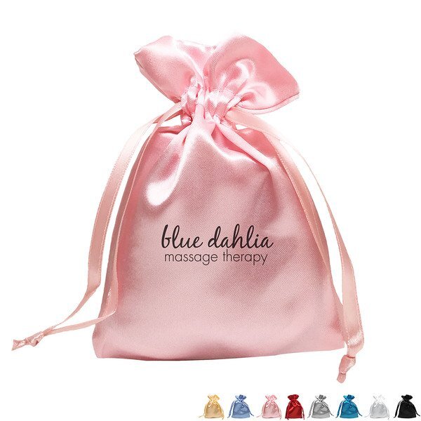 Trendy Satin Drawstring Pouch, 4" x 6"