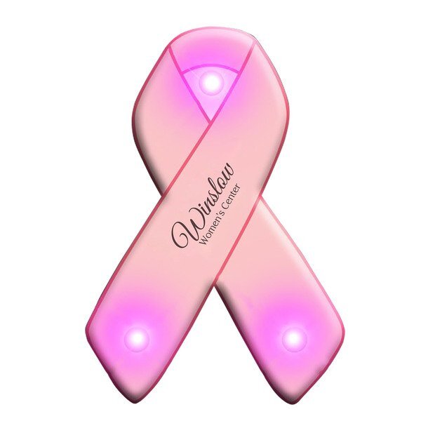 Pink Ribbon Flashing LED Lapel Pin