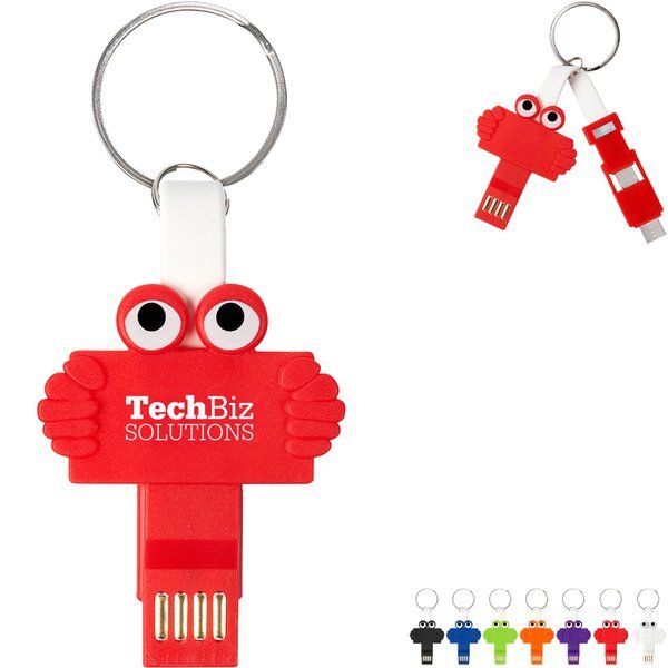 Clipster Buddy 3-in-1 Charging Cable Key Ring - CLOSEOUT!