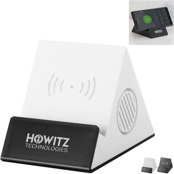 Phone Stand 4-in-1 Bluetooth Speaker with Wireless Charger, 5W
