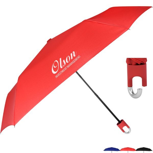 Clipper Compact Manual Open Telescopic Umbrella, 38" Arc