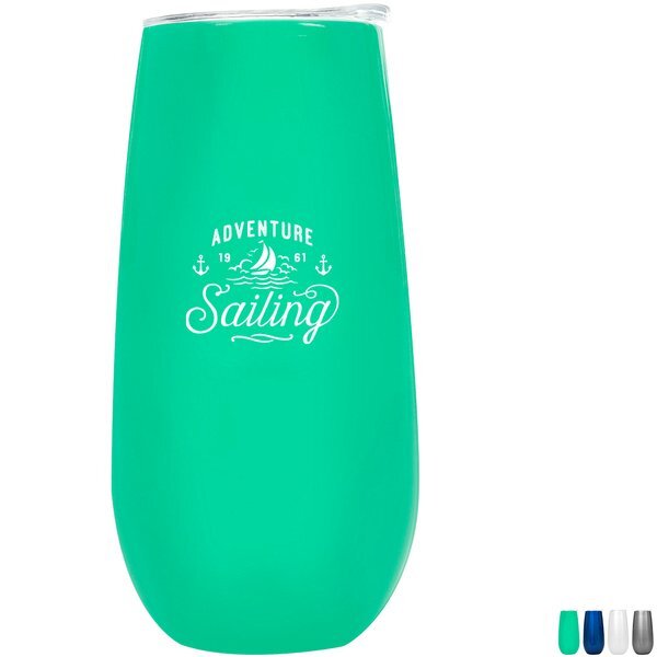 Korabel Stemless Champagne Flute w/ Lid, 6oz.