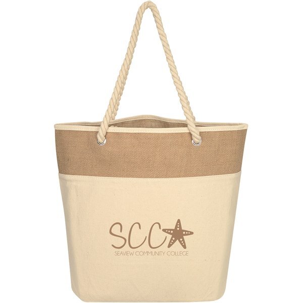 Burlap Rope Cotton Canvas Tote Bag