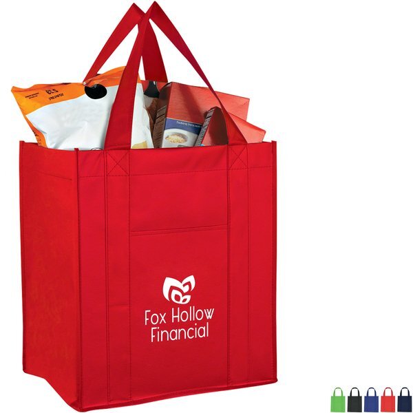 Pocket Matte Laminated Non-Woven Shopper Tote Bag