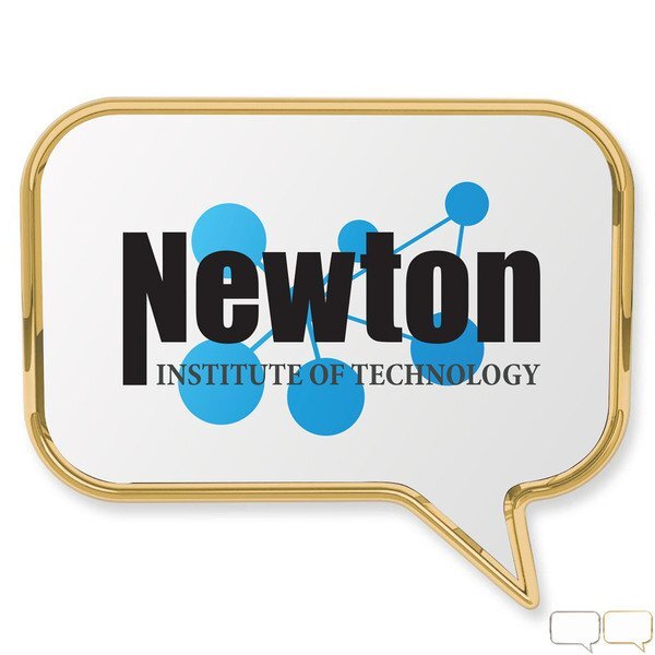 Rectangle Speech Bubble Lapel Pin