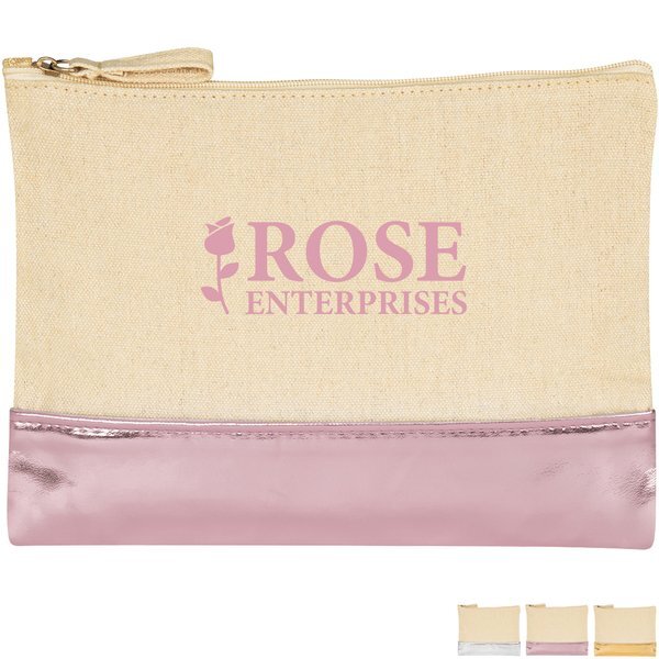 Cotton Cosmetic Bag w/Metallic Accent