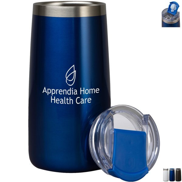 Perka® Erie Double Wall Stainless Steel Tumbler, 16oz.