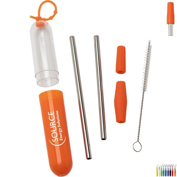 Paloma 5-Piece Stainless Steel Straw Set