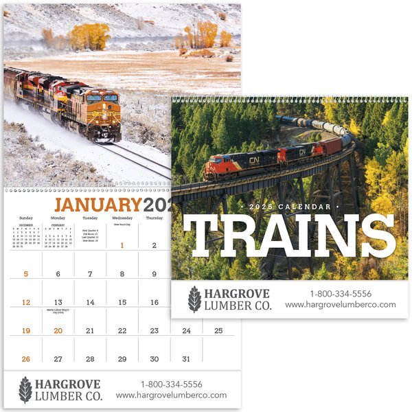 Trains Wall Calendar