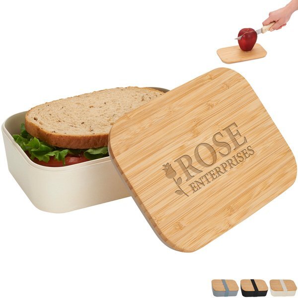 Bamboo Fiber Lunch Box w/Cutting Board Lid