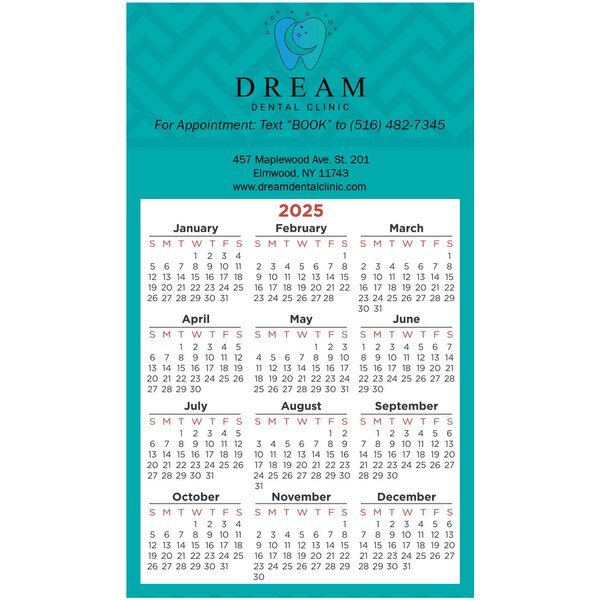 Square Corner Calendar Magnet 3-1/2" x 6"