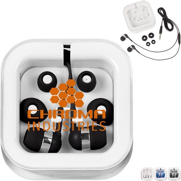 Earbuds w/ Microphone in Carrying Case