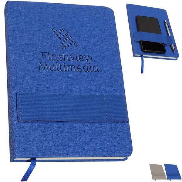 Council Textured Journal w/ Phone & Pen Holder, 5-1/2" x 8-1/4"