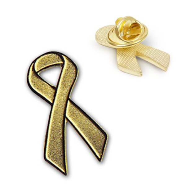 Gold Ribbon Lapel Pin - CLOSEOUT!