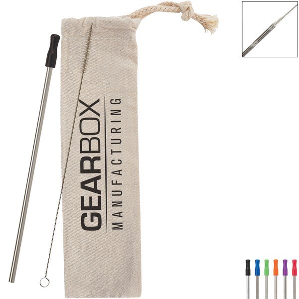 Stainless Straw Kit with Cotton Pouch
