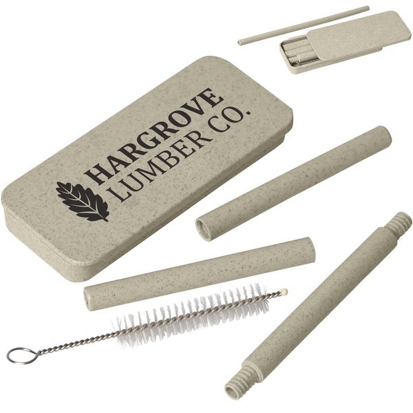 Eco-Friendly Wheat Straw Pocket Reusable Straw Kit
