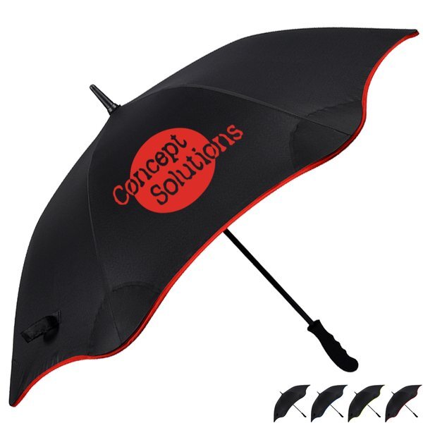 Scalloped Edge Auto Open Umbrella, 46" Arc