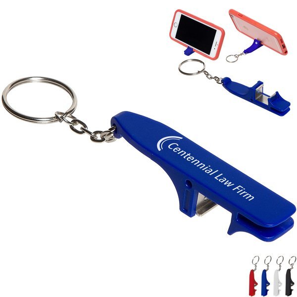 Pop 'N Prop Bottle Opener Key Ring w/ Phone Stand