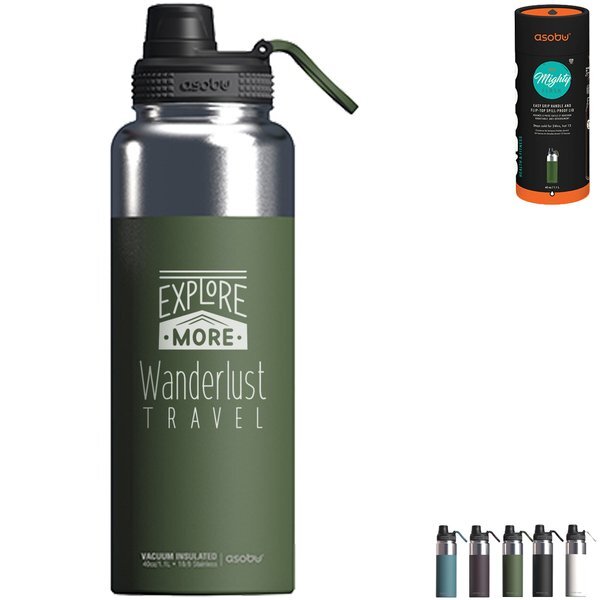 Asobu® Mighty Flask Copper-Lined Stainless Steel Bottle, 40oz.