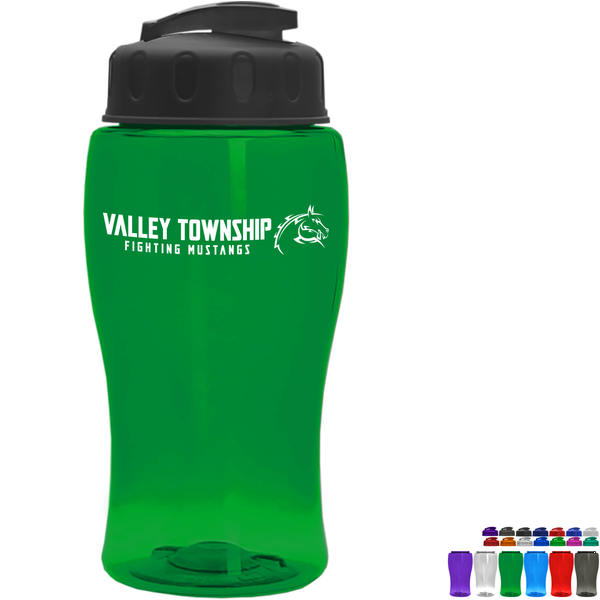 Mini Transparent Sports Bottle, 18oz. - Flip Lid