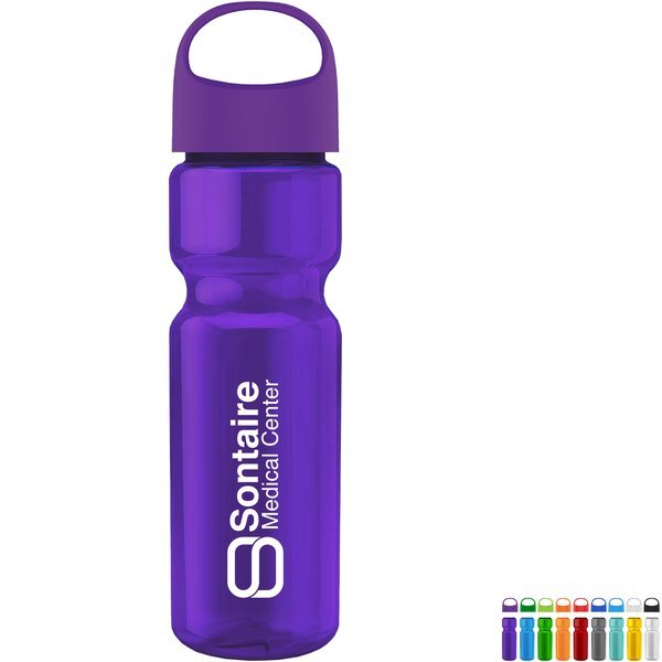 Champion Transparent Bottle w/ Oval Crest Lid, 28oz.