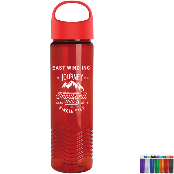 Wave Transparent Tritan Bottle w/ Oval Crest Lid, 24oz.