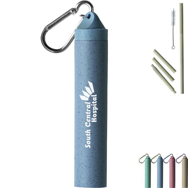 Wheat Straw Keychain Set w/ Cleaning Brush