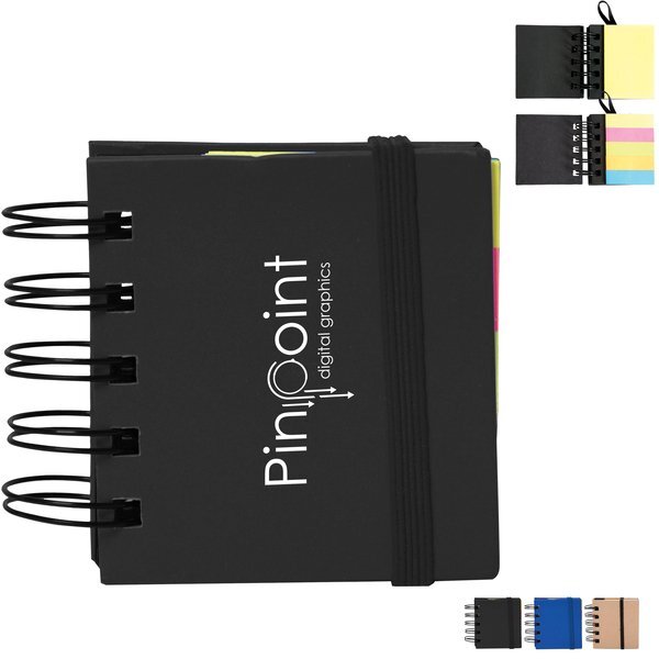 Spiral Sticky Note Book w/ Flags