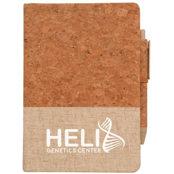 Montado Cork & Linen Journal & Pen Set, 5-1/2" x 8-1/4"