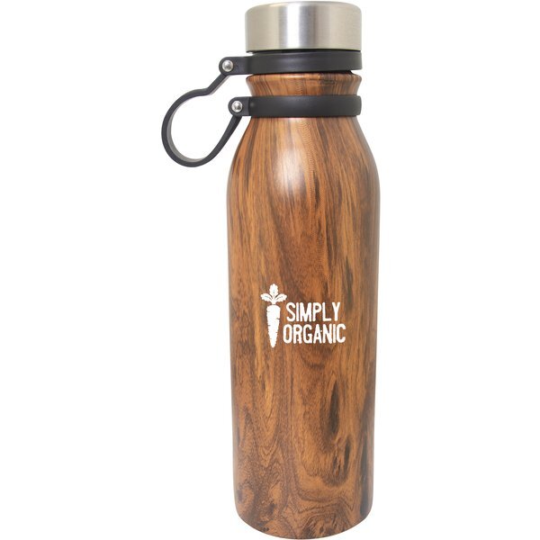 Brisbane Wood Tone Double Wall Stainless Steel Bottle, 20oz.