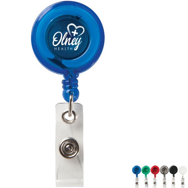 Round Secure-A-Badge™ Retractable Badgeholder w/ Belt Clip