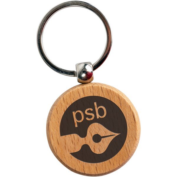 Round Wooden Key Tag