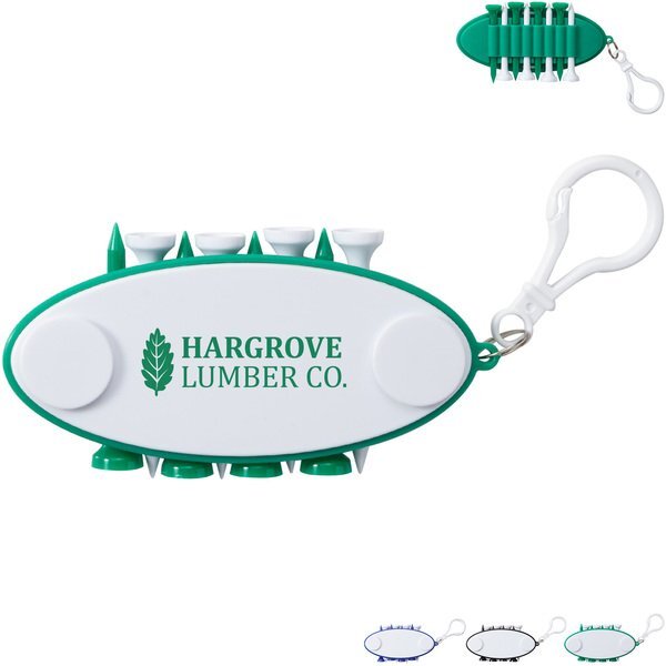 Oval Golf Tee Carrier w/ Carabiner