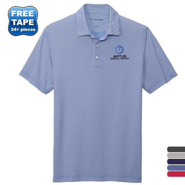 Port Authority® Gingham Polyester Men's Polo